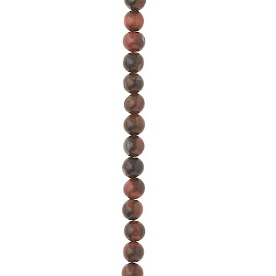 12 Pack: Red & Brown Tiger Eye Round Beads, 6mm by Bead Landing™